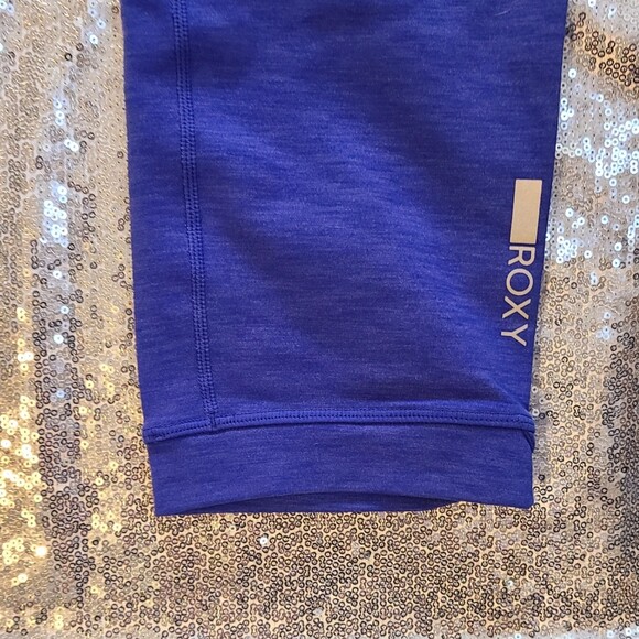Roxy NWT Persian Blue & White "Hampi" Crop Active Leggings, Size L/XL (12-14) - Picture 7 of 9